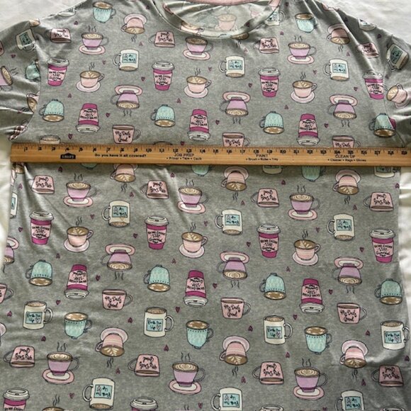 Secret Treasures Ladies  Sleepwear Top sz 2X to 3X  Morning Coffee Pockets - Picture 6 of 6